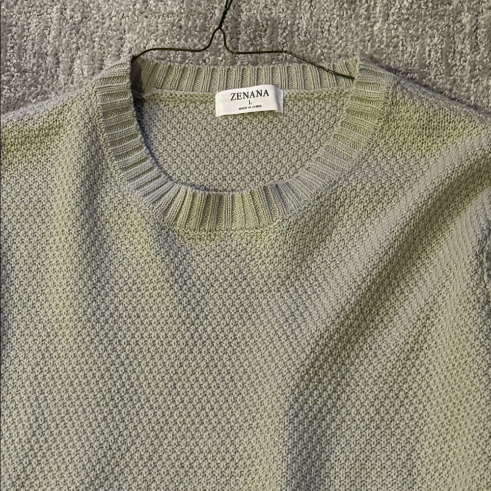 Zenana Women's Sage Waffle Knit Sweater Size L - Picture 4 of 6